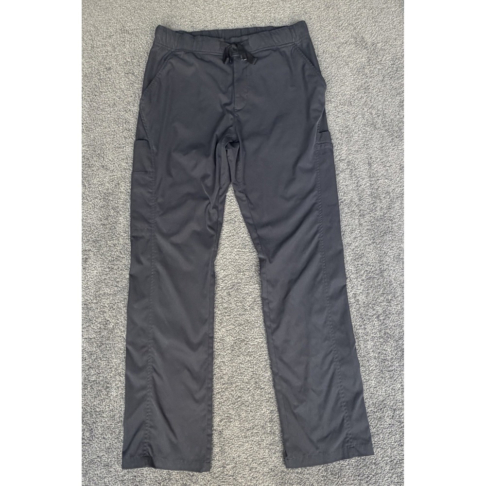 Medelita Mens Scrub Pants Medium Charcoal Gray Drawstring Elastic Waist Straight